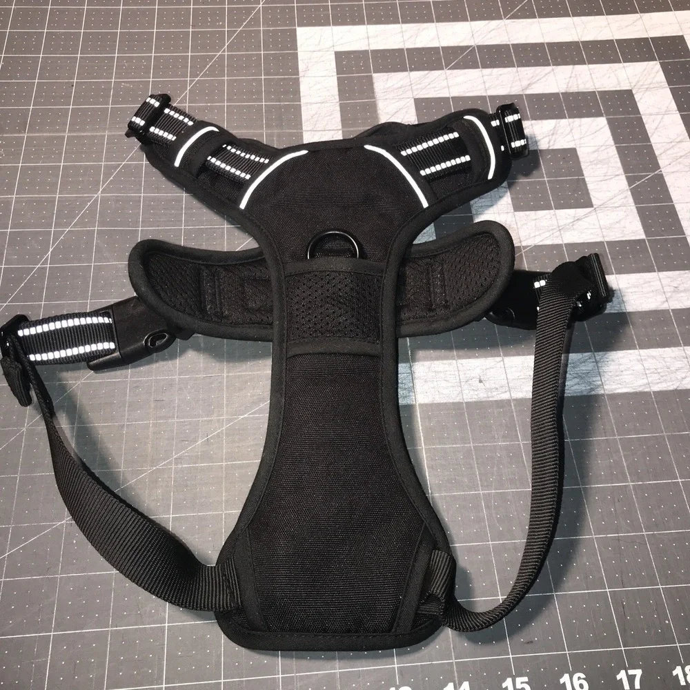 rabbitgoo Dog Pet Harness No-Pull Pet Control Adjustable Reflective Collar Black